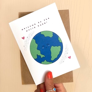 Bienvenue au monde bébé | Félicitations | Nouvelle carte bébé | Mignon | Arrivée | Carte Parents A6
