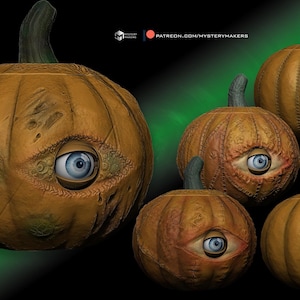 Alziende pompoen met beweegbaar oog (stl-bestanden - alleen digitale download)