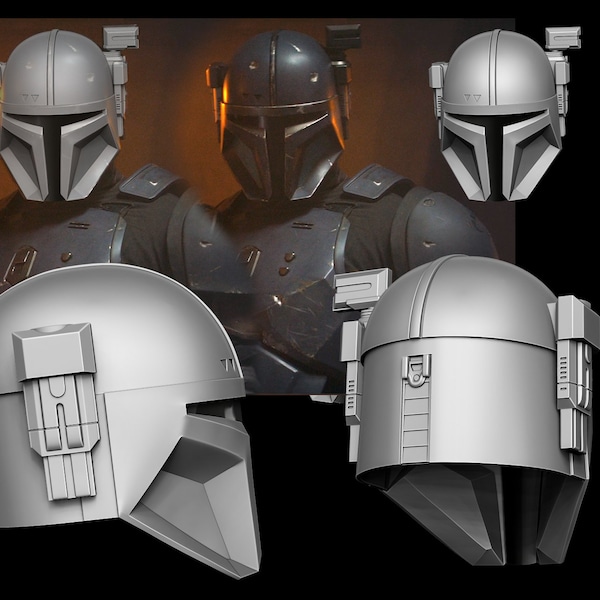 Custom 3d printable helemt inspired by Paz Helmet / Heavy infantry Mandalorian helmet ( stl files - digital download)