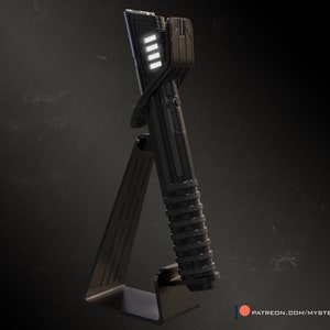 DIY saber hilt with stand 3d printable kit inspired by the Darksaber (stl files - digital download)