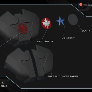 stl preview of a 3d printable Captain America full body armor made by mysterymakers