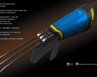 Wolverine functional claws (stl file - digital download only)
