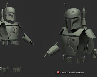 Boba Fett kogelvrije vesten (stl-bestanden - alleen digitale download)
