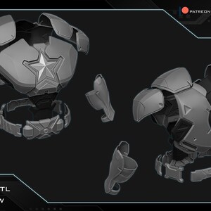 stl preview of a 3d printable Captain America full body armor made by mysterymakers