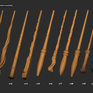 Custom Wand set for 3d printing (stl files - digital download only) wizard witch