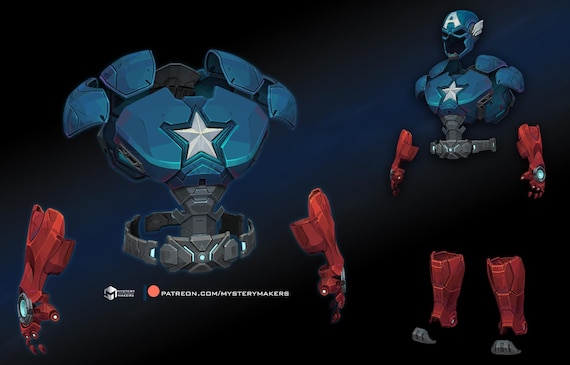 Captain America full body armor (stl file - digital download only)
