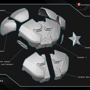 stl preview of a 3d printable Captain America full body armor made by mysterymakers