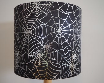 Halloween Gothic 'Black Crow' Design 20cm Lampshade in Black Cotton Fabric 