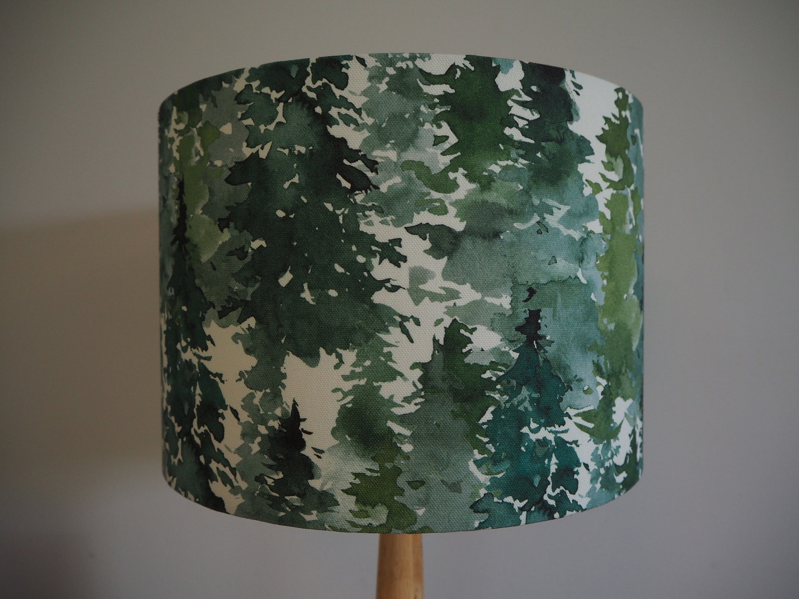 Green Forest Lampshade Linen style fabric Table light shade Etsy