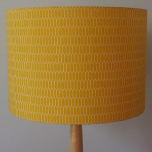 Yellow Geometric Lampshade yellow honeycomb pattern handmade cotton drum lamp shade ceiling pendant or table floor various sizes