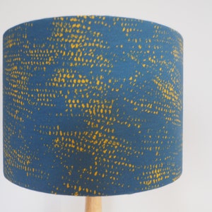 Teal Mustard Lampshade Abstract Fabric Lampshade Drum Shade Table Floor or Ceiling Pendant