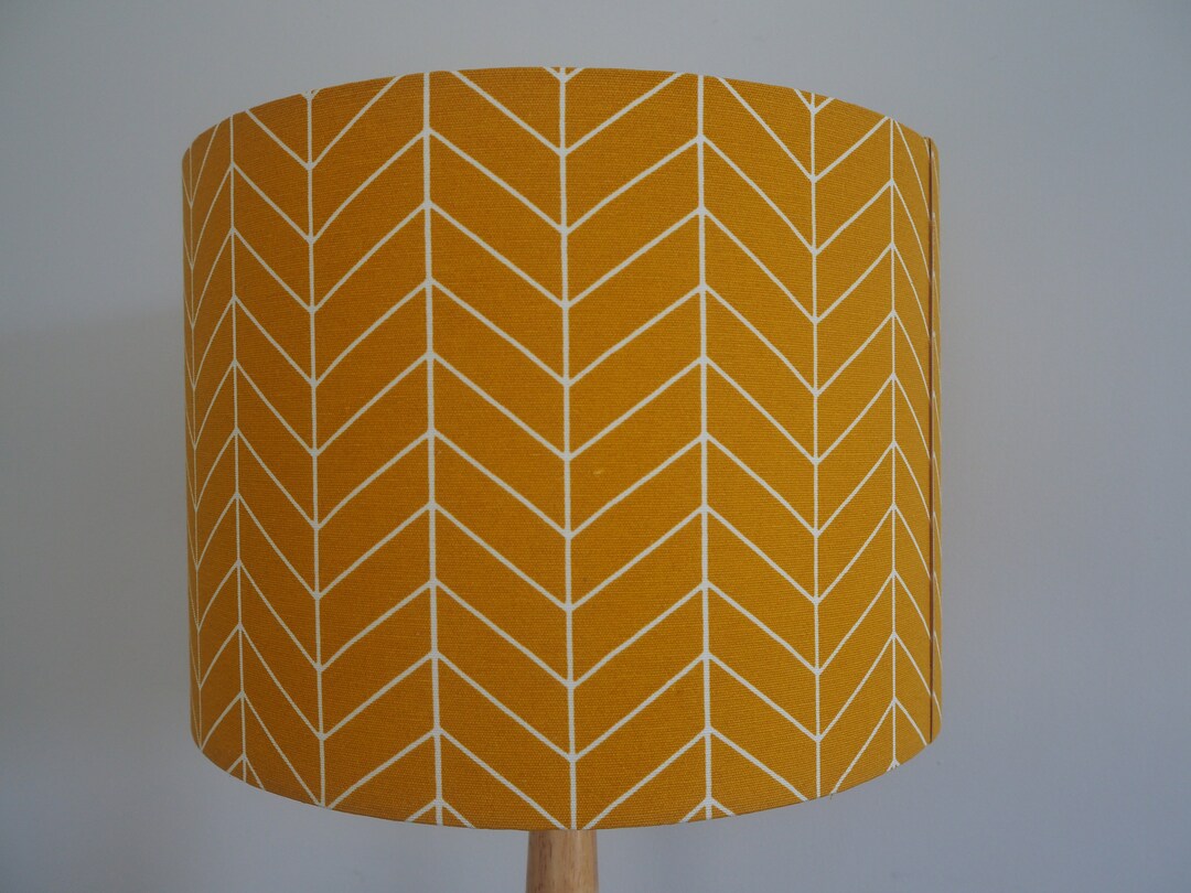 Mustard Zig Zag Pattern Lampshade Yellow Geometric Pattern Etsy UK