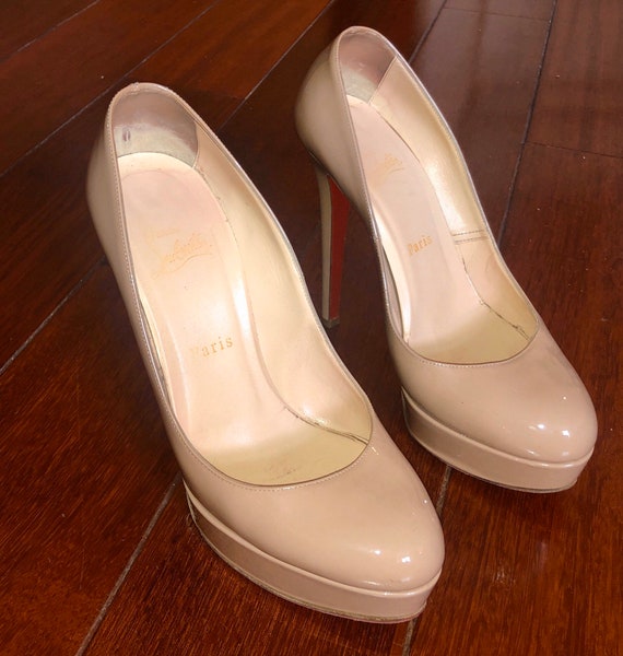 Christian Louboutin Patent Nude Bianca Heels Eu 39 Uk 6 Us Etsy