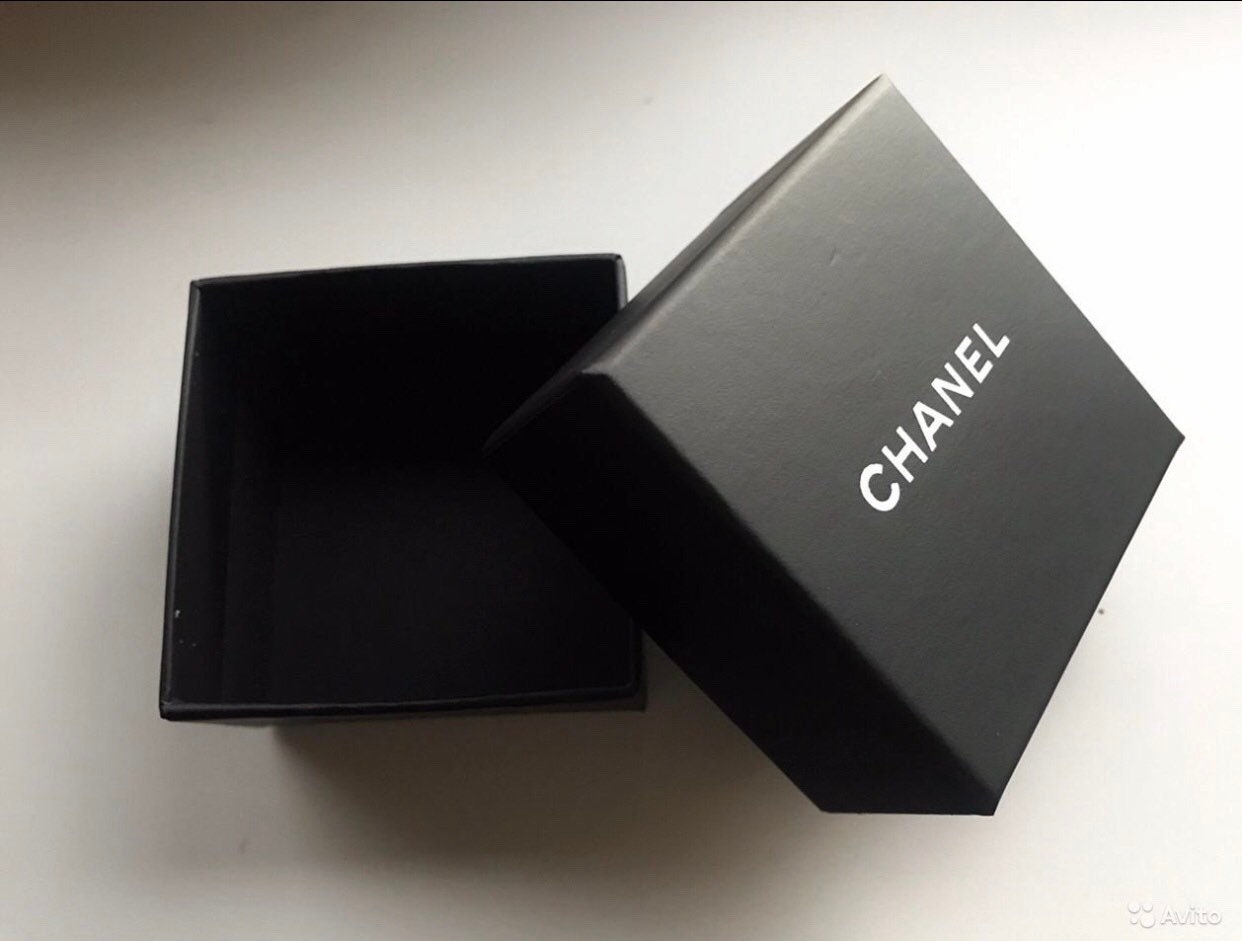 Auténtica caja de joyería Chanel cartón negro pequeño Etsy