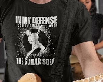 Shirt gitarist: T-shirt met distressed grunge rockmuziek, T-shirt rockgitaar
