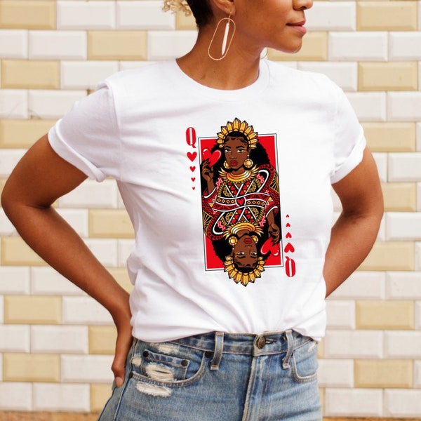 Black Woman Shirt, Dope Queen, Black Queen Shirt, Queen Of Hearts Shirt, Black Girl Magic, Unique T-Shirt, Original Tee, Black Pride