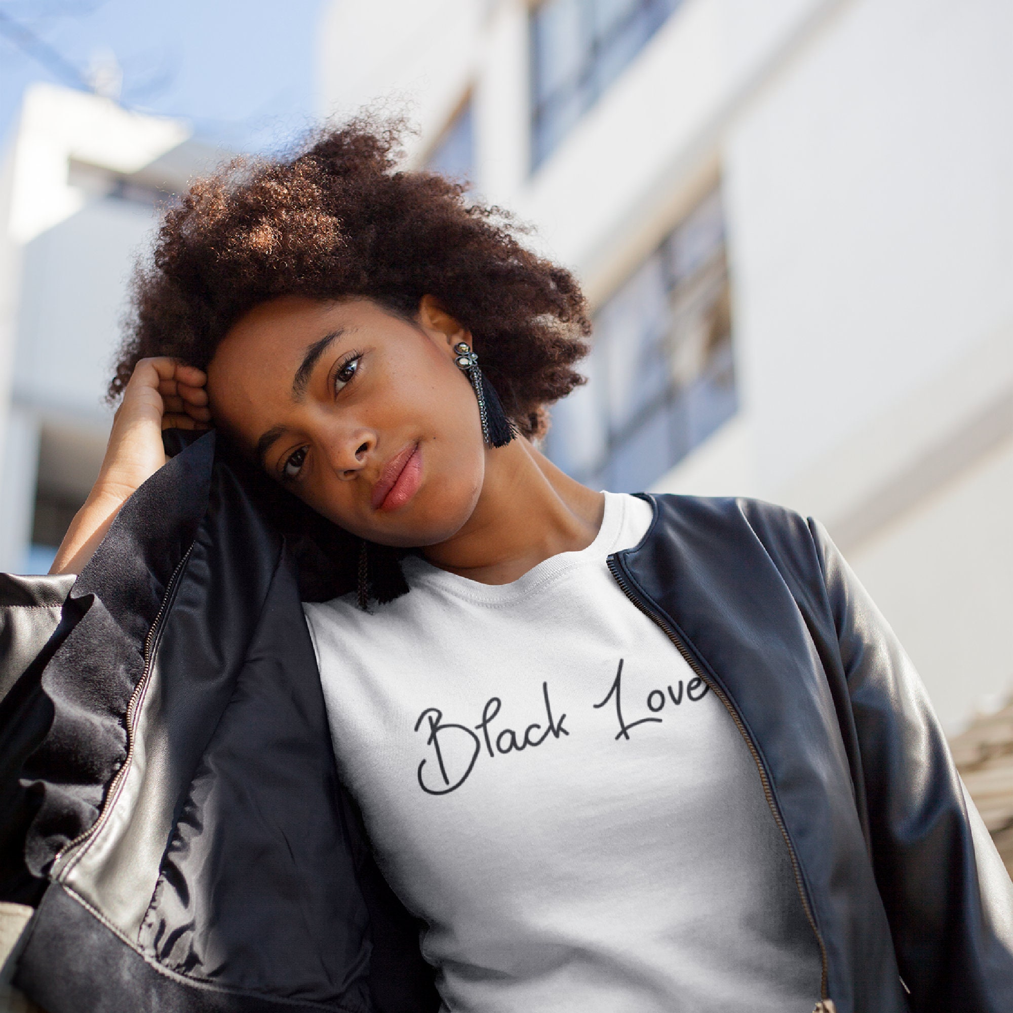 White T-shirt Love Black Culture Black 