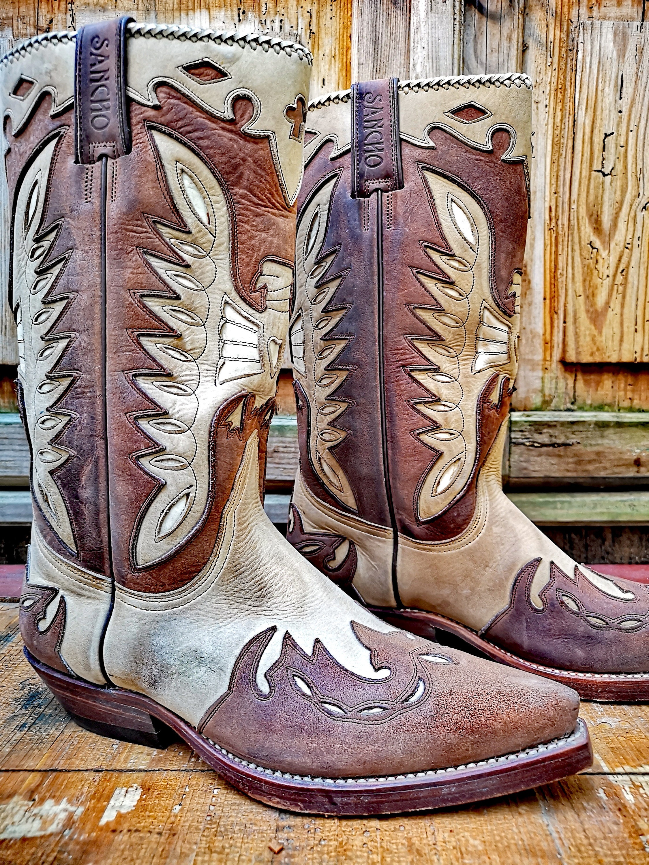 80s Sancho Cowboy Western Boots Etsy