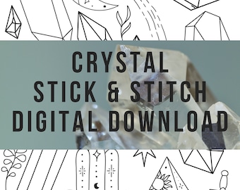 Digitalt PDF-mönster för stick-and-stygn med himmelska kristaller - Handbroderimönster (PDF-nedladdning av handbroderimönster) - DIY Magic Paper