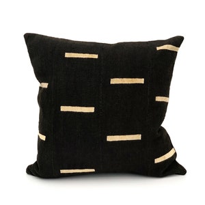 Mudcloth Pillow, African Pillow, White Lines on Black Decorative Pillow Cover| Lumbar Pillow, Long pillow cover, Throw Pillow, Sofa Cushion