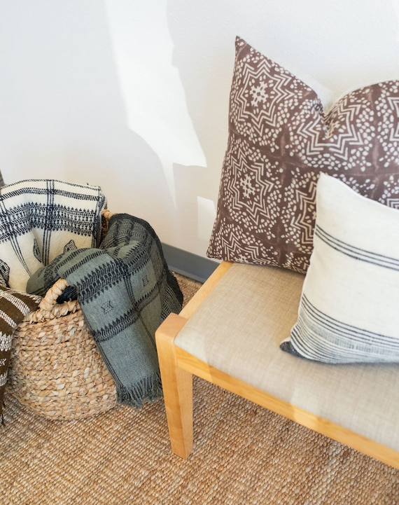 Lumbar Pillow Cover Indian Wool Pillow Cover White Wool Pillow