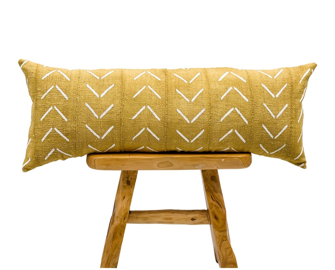 Extra Long Bolster Pillow, African Mudcloth Pillow Cover, Extra Long Lumbar Pillow, Long Pillow