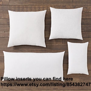 May include: Four white pillow inserts of different sizes. Pillow inserts you can find here: https://www.etsy.com/listing/854382747