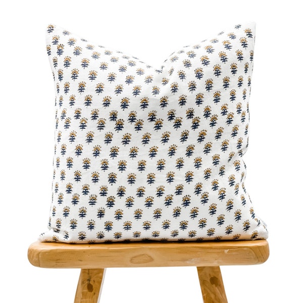 Navy Yellow Pillow Etsy