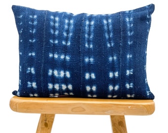 Indigo Pillow, Blue pillow, Mudcloth Indigo Pillow, African Pillow Cover, Decorative Pillow| Lumbar Pillow| Sofa Cushion, Blue Indigo pillow