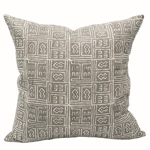 Walter G Textiles Designer Pillows //Kuba Mud Linen // Neutral Decorative Pillows // Tribal Pillows // Modern Boho Pillows