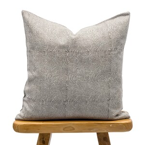 Designer Gianna in Cocoa on Natural Linen Pillow Cover, Neutral Pillow cover, Boho Pillow, Modern Farmhouse Pillow, Brown dot pillow cover