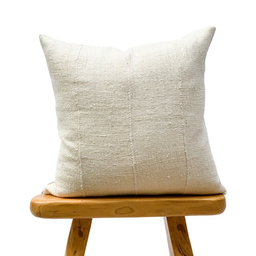 White Mudcloth Pillow Cover 22x22 White Pillow Farmhouse Etsy