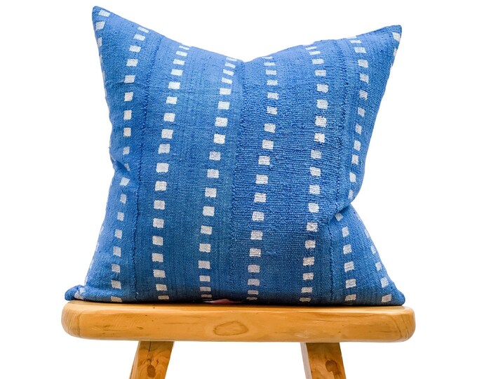 Authentic African Pillow Blue Mudcloth Pillow Blue Pillow Etsy
