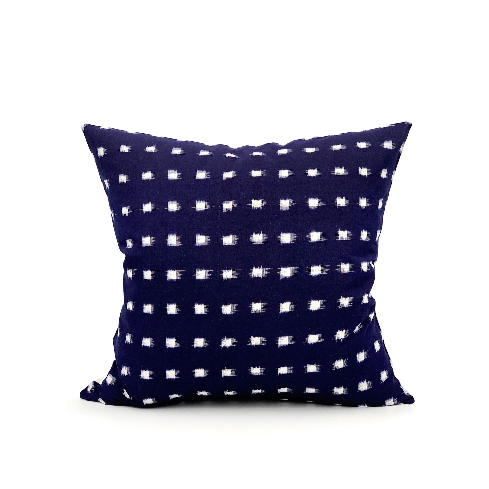 Indigo Pillow Blue and Natural off White Pattern Ikat 100 Etsy