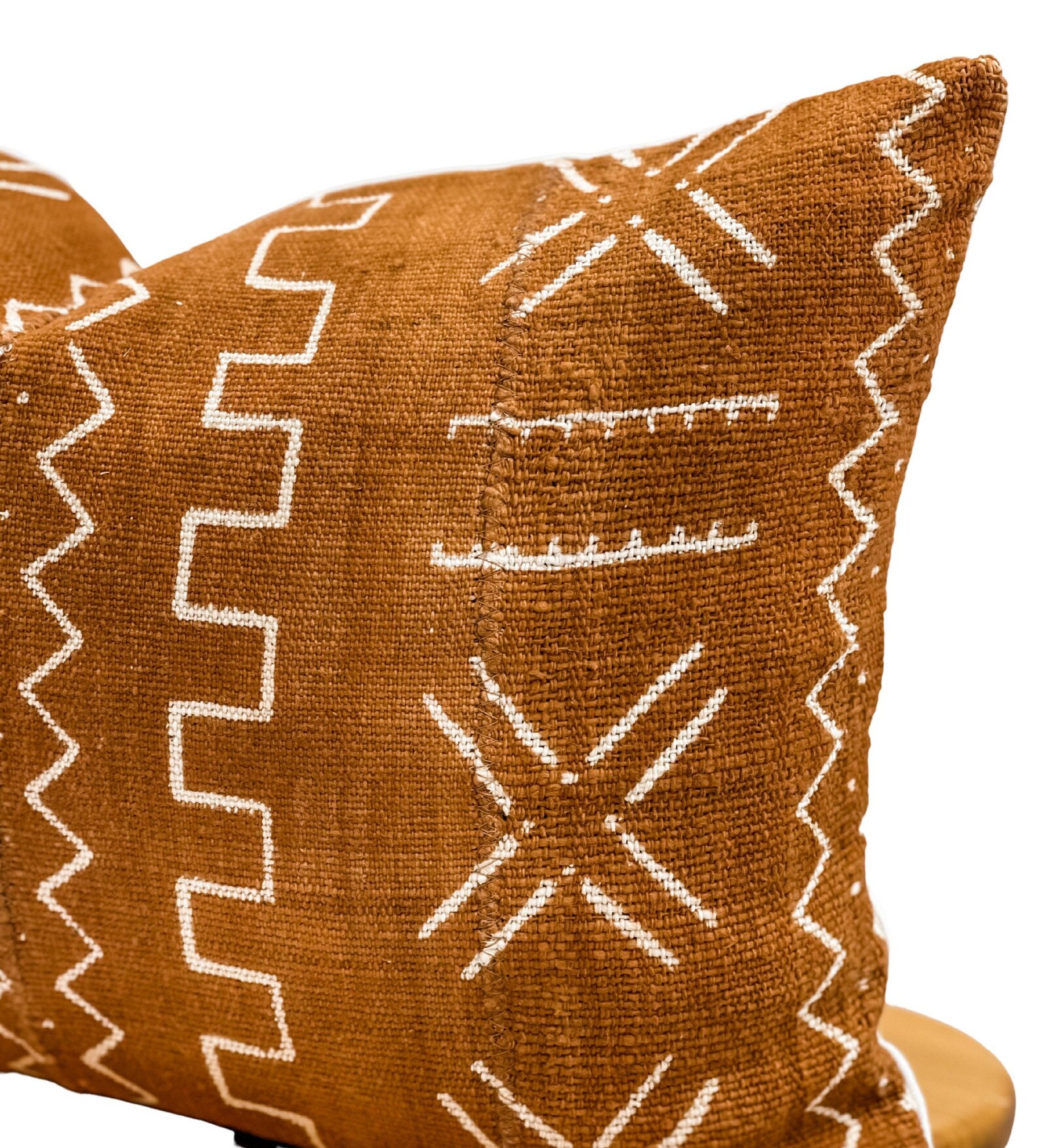Authentic African Pillow Handwoven Mudcloth Pillow Rust With Etsy