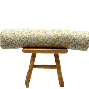 Bolster pillow cover, Round roll pillow bolster, Long pillow, Floral decorative cylindrical pillow, Extra long pillow, yellow and green