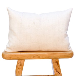 White Pillow, Mudcloth Pillow Cover 14x20, African Pillow, Lumbar Pillow, White Mudcloth Cushion, Neutral Decor Pillow| Farmhouse Pillow
