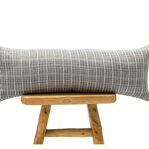 Extra Long Lumbar Pillow cover, Bolster Pillow, Long Pillow, Hmong Black and White, Grey Striped Decorative Throw pillow, Neutral pillow