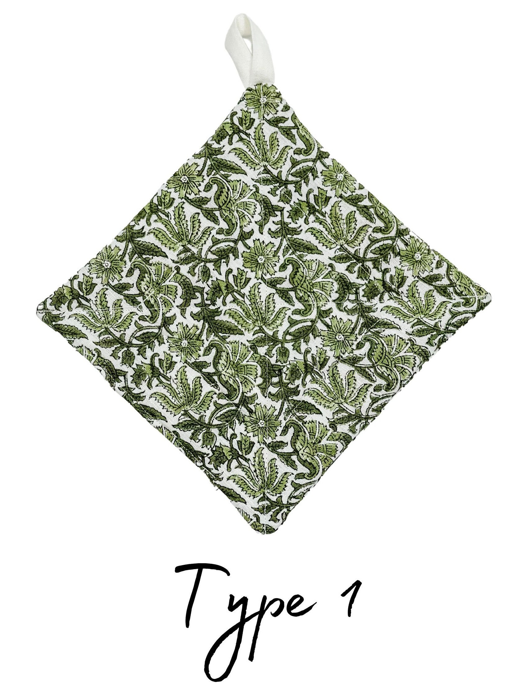 Linen Pot Holder Hot Pads Kitchen Gift Quilted Pot Holder Etsy