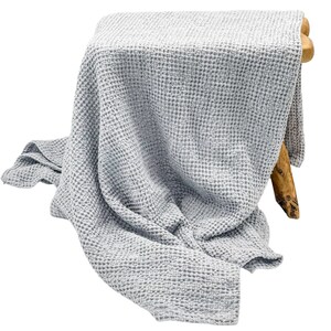 Oversized Linen Cotton Waffle Throw Blanket image 7