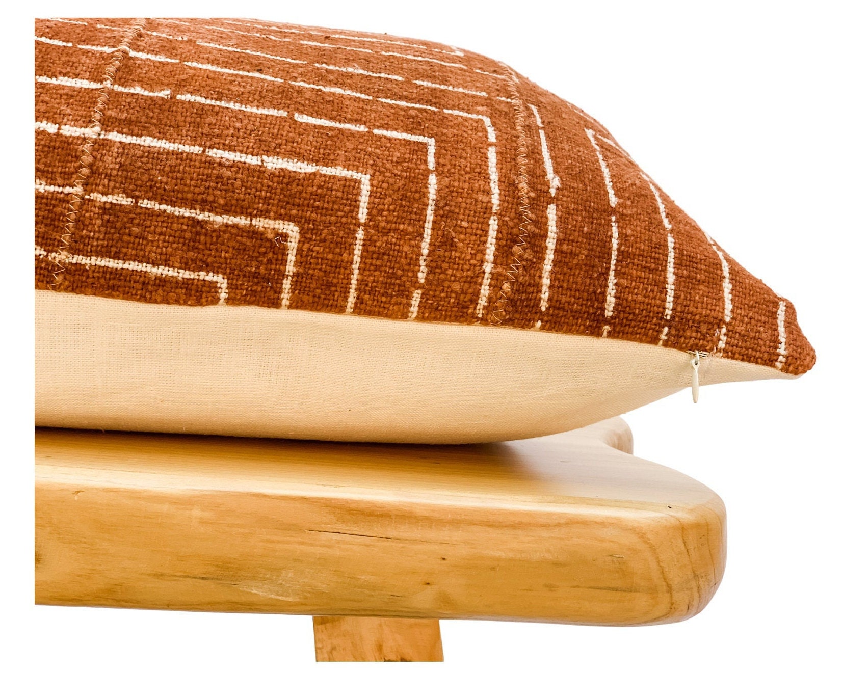 Authentic African Pillow Handwoven Mudcloth Pillow Brown Etsy