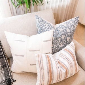 Designer Striped Handwoven Linen Pillow Cover, Tan brown stripes Pillow cover, Boho Pillow, Decorative Throw Pillow, Handloomed pillow cover image 8