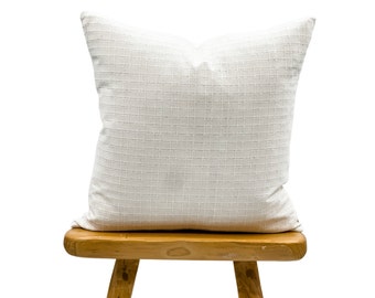 Off white Cream Textured Plaid Woven Pillow Cover, Neutral pillow, White hmong pillow, Cream white pillow, Farmhouse pillow