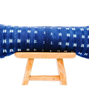 Extra long Bolster Pillow, African Indigo Mudcloth Pillow Cover, Extra Long Lumbar Pillow, Long Pillow Indigo Cushion