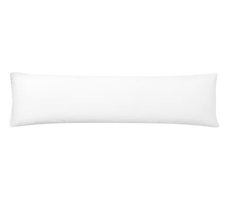 May include: A white rectangular body pillow. The pillow is made of a soft, comfortable material and is perfect for sleeping or lounging.