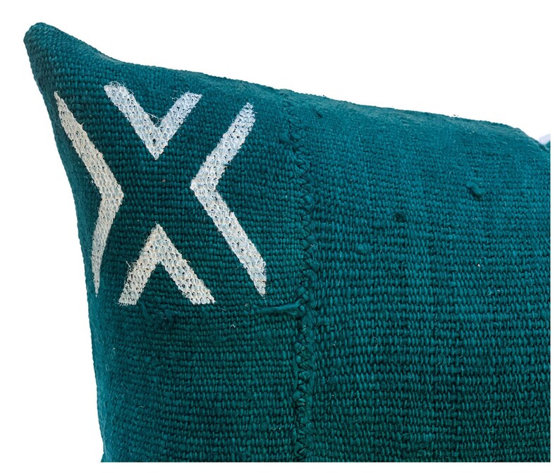 Green Mudcloth Pillow Cover 14x20 African Pillow Lumbar Etsy