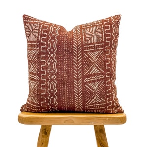 Farmhouse Pillow cover, African Pillow, Mudcloth Pillow, Rust Brown Pillow Cover| Throw Pillow cover, Sofa Cushion, fall decor pillow 20x20