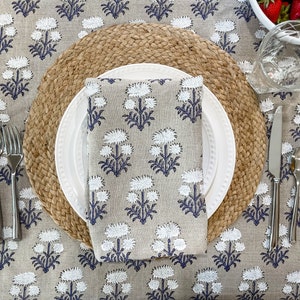 Guardanapos de linho, guardanapos para mesa de jantar, guardanapos de casamento, guardanapos personalizados, guardanapos de jantar, guardanapos de tecido, guardanapos florais azuis, estampados em bloco