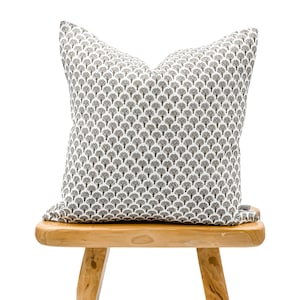 Designer Floral Grey and Olive Khaki on Linen Pillow Cover, Small Flowers Pillow cover, Boho Pillow, Decorative Throw Pillow