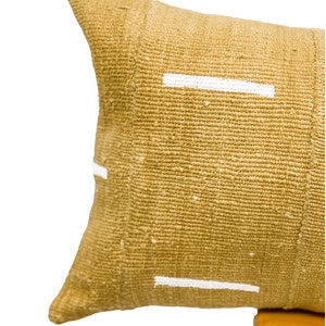 Extra Long Lumbar Pillow, African Pillow, Mustard Mudcloth Pillow, One of a kind Decorative Pillow Cover, Sofa Cushion Throw Pillow image 2